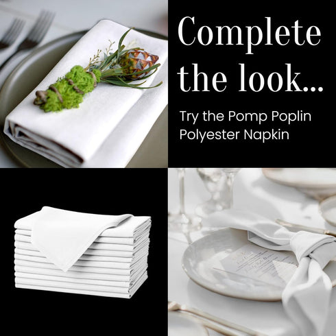 Pomp White 60" x 102" Inch Premium Polyester Tablecloth | Wrinkle + Stain Resistant Easy Care Fabric | Fits 6FT Rectangle Table...