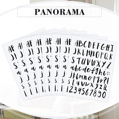 Sepamoon 552 Pcs 8 Sheets Vinyl Letters Numbers Stickers Kit Self Adhesive Cursive Alphabet Numbers Sticker for Scrapbooking Signs Mailbox Window ...
