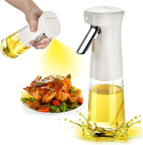 Olive oil Sprayer for Cooking, 240ml Olive Oil Spray Bottle, Glass Olive Oil Sprayer Mister, Oil Sprayer for Air Fryer, BBQ, Salad, Baking, Grilli...