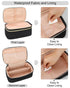Relavel Travel Makeup Bag, Compact Cosmetic Bag for Women, Waterproof Makeup Brush Holder Organizer with Adjustable Dividers (Black)...