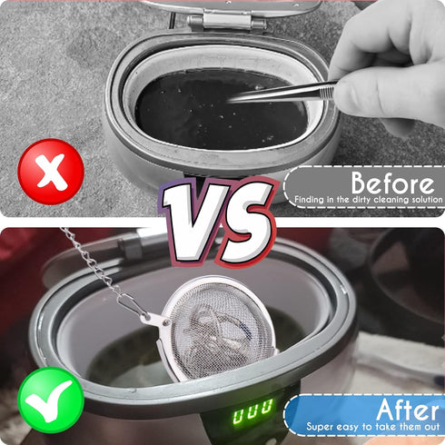 AIERSA Ultrasonic Cleaner Basket, 2Pcs Stainless Steel Basket for Ultrasonic Jewelry Cleaner,Small Part and Jewelry Cleaner Solution...