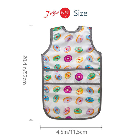 Joyo roy Mess Proof Baby Bibs for Eating Waterproof Toddler Bibs for Boys 2-4 Years Soft Machine Washable Sleeveless Baby Smock Bib Travel Reusabl...