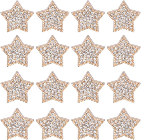 GORGECRAFT 1 Box 16Pcs Star Shaped Rhinestone Buttons Crystal Light Gold Alloy Shank Button Replacement Decorative Buttons for DIY Sewing Crafts S...