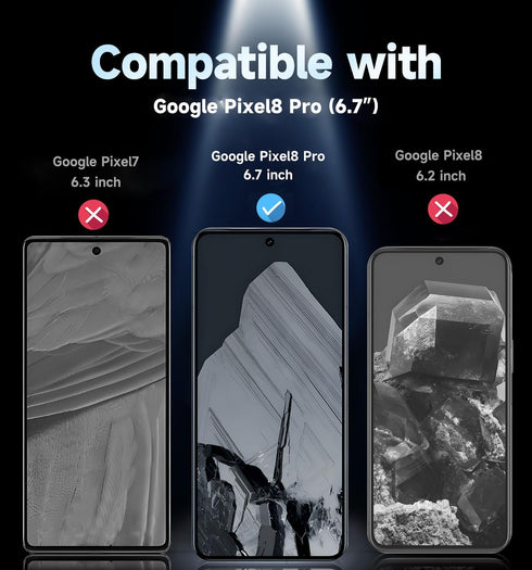 MAGIC JOHN 2 Pack for Google Pixel 8 Pro Tempered Glass Screen Protector, Auto Dust-Elimination, Bubble Free, HD Clear, Easy Installation......