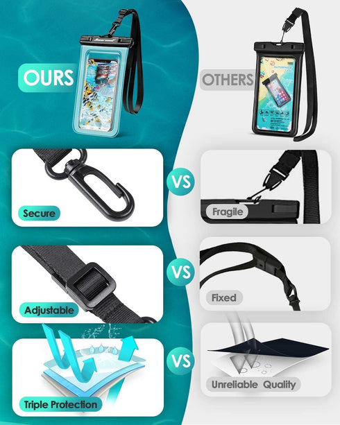 Hiearcool Waterproof Phone Pouch, Waterproof Phone Case, IPX8 Cellphone Dry Bag Compatible for iPhone 15 14 13 12 Pro Max Plus Cellphone Up to 8.3...
