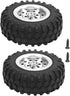55mm/2.2in 1/10 Scale Rubber Tires & Wheel Rims AntiSkid Fit for D12 Model Parts (Silver S)...