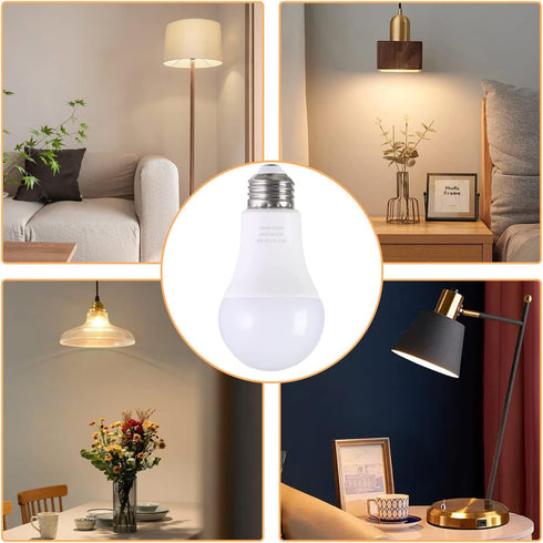 A19 LED Light Bulbs with Remote Control, 800LM 9W (60W Equivalent) LED Bulbs,Stepless Dimmable 3000K-6000K,E26 Base,CRI 80+,2.4GHz,25000+ Hours Li...