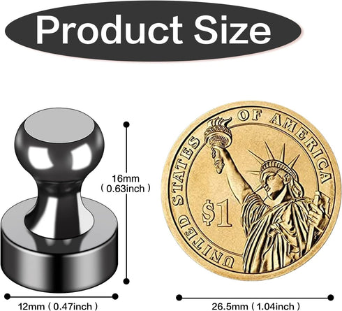 LOVIMAG 30Pcs Fridge Magnets Small Refrigerator Magnets, Black Neodymium Magnets for Whiteboard Strong Fridge Magnets Adult, Push Pin Magnets for ...