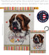Breeze Decor St. Bernard Dog Happiness Garden Flag Puppy Spoiled Paw Canine Fur Pet Nature Farm Animal Creature House Decoration Banner Small Yard...