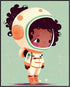Posterizer 1 pcs-lttle astronaut girl-Abstract & Modern Art-Kids Room Art-Gift for Daughter, Son, Kids-decor for nursery toddlers kids room- UNFRA...