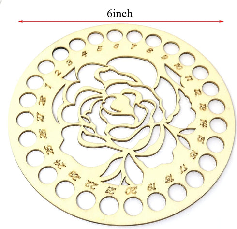 Wooden Embroidery Floss Organizer Cross Stitch Thread Holder Storage Tool Floral Round Thread Organizer Handmade DIY Sewing Art Crafts...