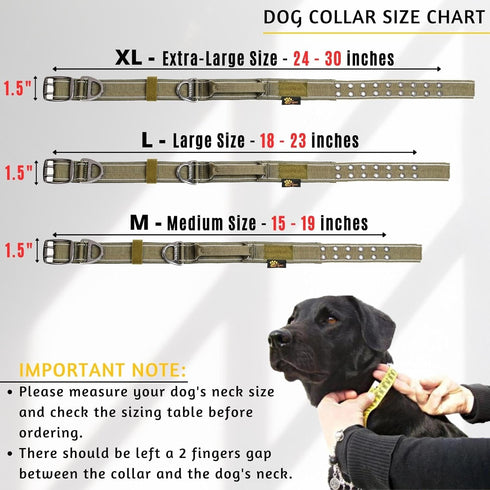 ADITYNA Heavy Duty Dog Collar with Handle - Reflective Green Dog Collar for Large Dogs - Wide, Thick, Tactical, Soft Padded - Perfect Dog Collar f...