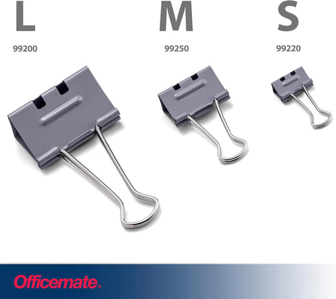 Officemate EZ Binder Clips, Large Size, 12/Box, Gray (99200)...