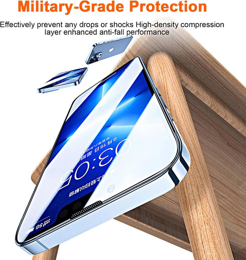 [3+3 Pack Privacy Screen Protector for iPhone 13 Pro Max 6.7 inch + Camera Lens Protector, 9H Anti-Spy Tempered Glass, Easy Installation, High Sen...