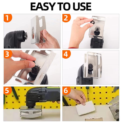 2 pcs One Step in Place Stainless Steel Square Slot Cutter for Electrical Box Drywall Outlet Cutout Tool oscillating Square Blade for Drywall, Pla...
