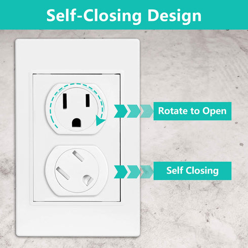 Outlet Covers (38 Pack) Child Proof Outlet Plug Covers Self-Closing Design Swivel Baby Proof Outlet Covers Durable ABS Plastic Electrical Outlet P...