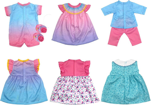 6 Pack Doll Clothes for 13-16 inch Baby Dolls, Dress for 13-16 inches Dolls, Compatible with Toy JC, Toy Manhattan, Toy Doug Melissa...