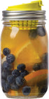 Jarware Mason Jar Fruit Infuser Drink Lid, Alex's Lemonade Stand, Plastic, Yellow, Set of 2, Regular Mouth...