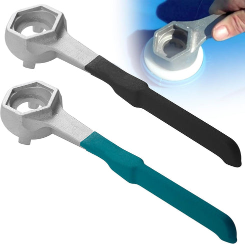 Bung Wrench, Aluminum Drum Wrench Barrel Wrench Drum Opener Tool for Opening 10 15 20 30 50 55 Gallon Drum, Fits 2 inch and 3/4 inch Bung Caps...