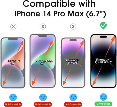 amFilm Screen Protector OneTouch Compatible with iPhone 14 Pro Max 6.7", Dynamic Island Compatible- with Easy Installation Kit, Full Coverage Case...