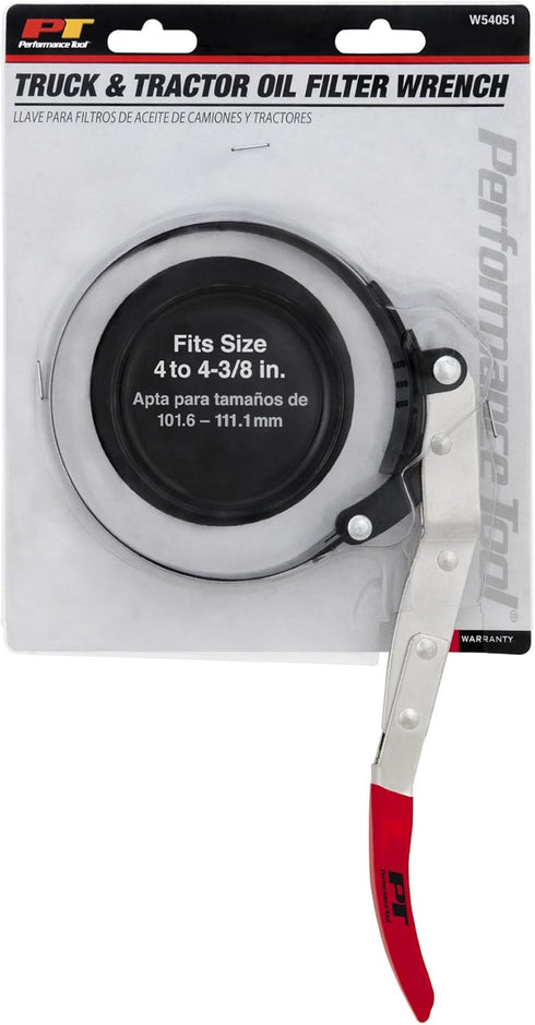 Performance Tool W54051 Truck & Tractor Oil Filter Wrench (4-Inch to 4-3/8-Inch)...