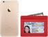 womens Credit Holder Genuine Leather Slim Minimalist Card Case Wallet, Red With Id Window, Classic US...