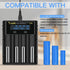 18650 Battery Charger, Snado Universal Smart Charger LCD Display for 3.7v Lithium ion Rechargeable Batteries 18650 21700 18490 17500 16340 14500 R...