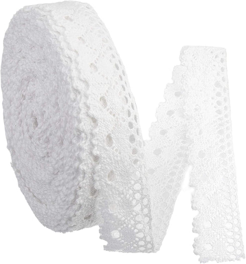 IDONGCAI White Lace Trims Sewing Lace Lace Ribbon for Sewing Delicate Bridal Lace Trim Scallop Edge for Scrapbooking 0.95'' Wide 20Yards...