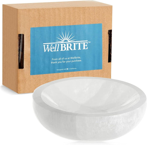 IMPRESA 4-Inch Selenite Charging Bowl for Cleansing, Recharging Crystals and Healing Stones, Meditation, Spiritual Awareness, Positive Energy, Wit...