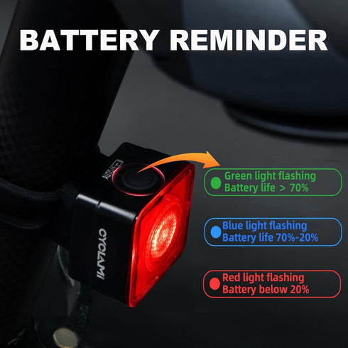 Smart Bike Tail Light, Brake Sensing Rear Bike Light, Waterproof Bike Lights Rechargeable with USB, Bright Red LED Bike Lights for Night Riding, C...