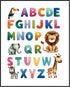 Posterizer 1 pcs-Alphabet ABC With Safari Animals-Kids Room Art-Gift for Teachers-Decor for nursery toddlers kids room- unframed wall art...