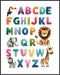 Posterizer 1 pcs-Alphabet ABC With Safari Animals-Kids Room Art-Gift for Teachers-Decor for nursery toddlers kids room- unframed wall art...