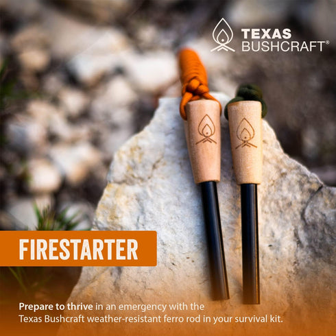 Fire Starter - 3/8" Thick Ferro Rod with Striker and Paracord Wrist Lanyard – Waterproof Flint Fire Steel Survival Lighter for Your Camping, Hikin...