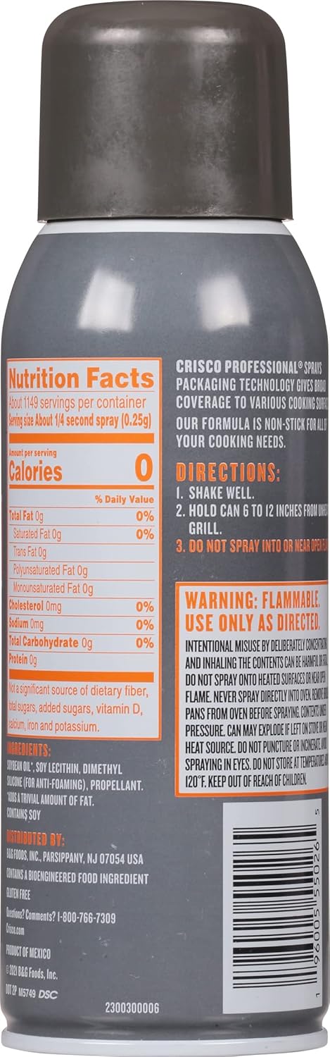 Crisco Professional No-Stick Cooking Spray, Grill Master, 12 Ounce...