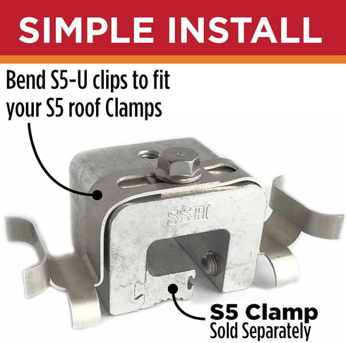 S5-SR-U Heat Cable Clips for Standing Seam Metal Roofs, 10 Pack (Must be Used with S5 Clamps-Sold Separately)...