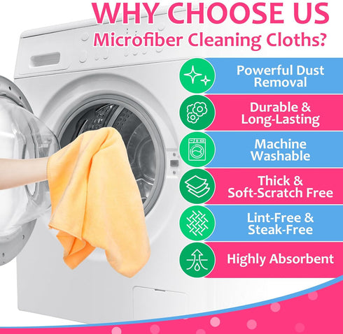 3 Pcs Extra Large Microfiber Cleaning Cloth 30" x 20" Washable Reusable Microfiber Towel Streak Free Lint Free Cloth for Cleaning Home Glass Offic...