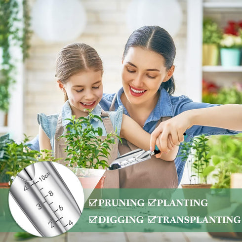 Honoson Garden Hand Trowel Transplant Trowel with Measurements Aluminum Alloy Planting Tools with Rubber Handle Small Gardening Hand Tools Shovels...