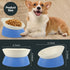 Bulldog Bowl Anti-Slip Dog Cat Dish Detachable Rubber Dog Bowl Pet Sterile Tilted Pet Feeder Slope Base (Blue, 2 Cup (Small/Medium Dog))...