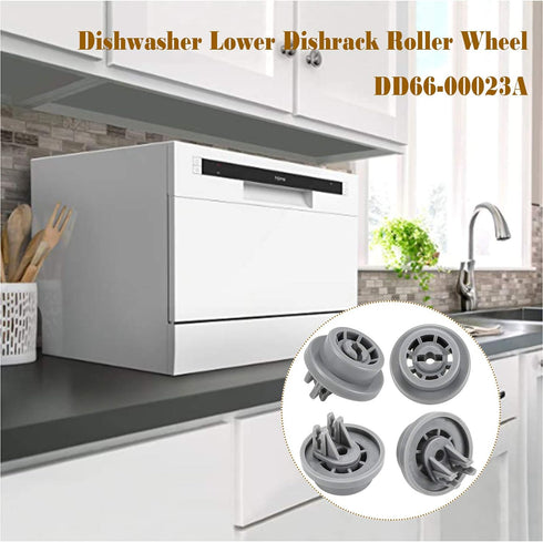 APPLIANCEMATES 8-Pack DD66-00023A Rollers Bottom Rack for Samsung Dishwasher Wheels Lower Rack Replacement Part 2002711, AP4342187, PS4222532