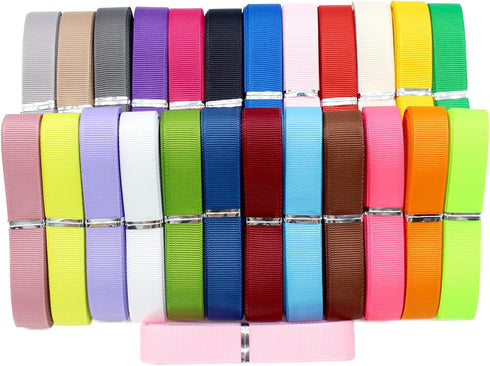 Jesep 100 Yards 5/8" Soild Grosgrain Ribbon Boutique Gift Wrapping Package Ribbon, DIY Crafts Bow Hair Headband Accessories Assorted Ribbon (5/8" ...