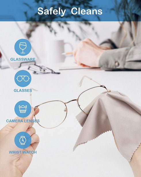 60 Pcs Microfiber Cleaning Cloths 7x6 Inch Grey Color for Cleans Lenses, Glasses, Screens, Cameras, iPad, iPhone, Cell Phone, Eyeglasses, Jewelry ...