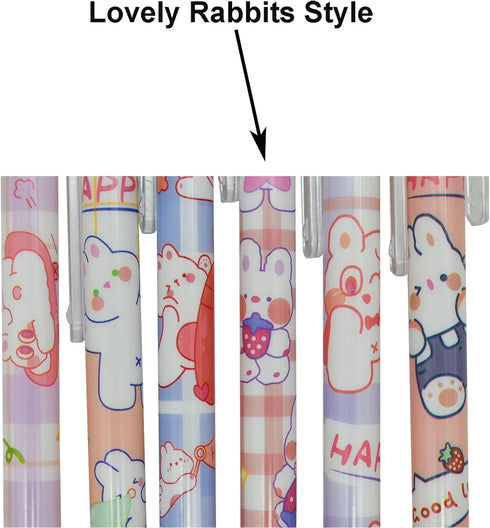 Maydahui 12PCS Rabbits Carrots Gel Pen Cute Cartoon Pens Retractable Printing Pen Black Ink for Students Office School Supply...
