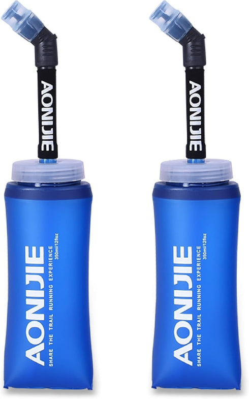 Azarxis Hydration Soft Flask 350ml 600 ml Running Water Bottle 2 Pack for Running Hiking Cycling (350ml - 2 Pack)...
