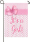 It's A Girl Garden Flag Pink Baby Shower Birth Announcement Decorations for Girl 12x18 Inch Double Sided New Baby Garden Flag Gender Reveal Party ...