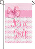 It's A Girl Garden Flag Pink Baby Shower Birth Announcement Decorations for Girl 12x18 Inch Double Sided New Baby Garden Flag Gender Reveal Party ...