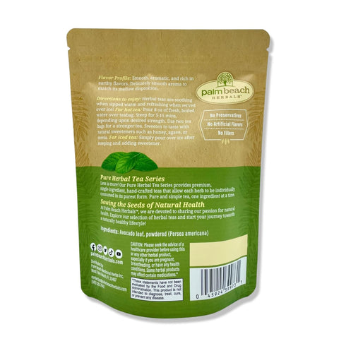 Palm Beach Medicinal Herbs - Avocado Leaf Tea - Pure Herbal Tea Series, 30ct...