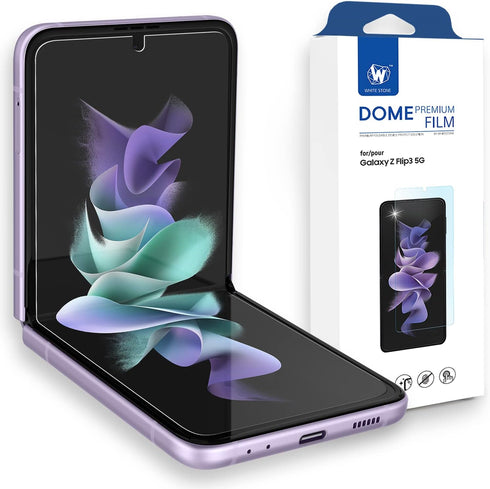 DOME GLASS Whitestone GEN Film Screen Protector for Samsung Galaxy Z Flip 3 (2021) Anti-Bubble HD Clear Hard Coated PET Film Screen Guard...