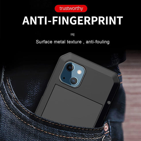 Marrkey for iPhone 13 Case, 360 Full Body Protective Cover Heavy Duty Shockproof Tough Armour Aluminum Metal Case with Silicone Built-in Screen Pr...