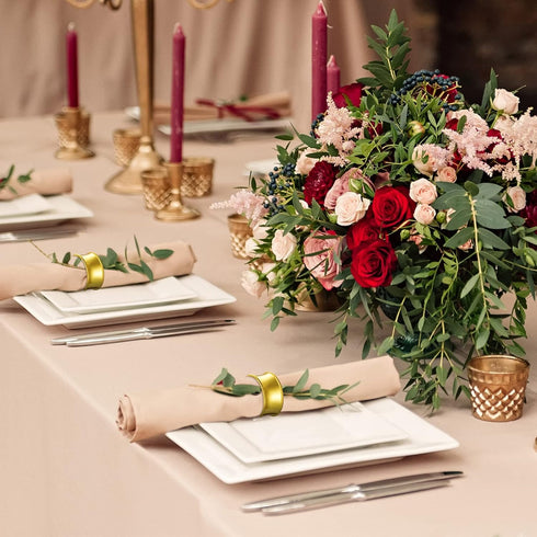 8 Pcs Gold Napkin Rings Set Metal Napkin Holder Rings Holiday Rhinestone Delicate Buckle for Easter Wedding Dinner Party Receptions Family Gatheri...