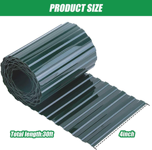 Garden Landscape Edging Board 30 Feet Corrugated Paver Edging Antirust Flexibility Garden Bed Edging Plastic Garden Border Weed Barrier Edging for...
